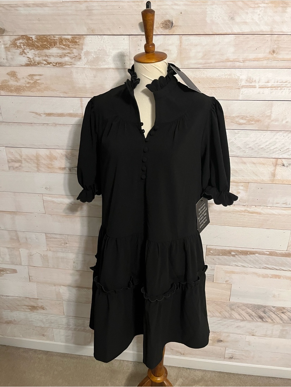 NWT Tuckernuck size M Selena mini dress in black - Picture 4 of 10